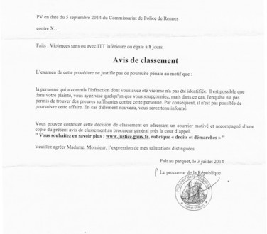 Avis de classement agression 05.02.2014 BreizhInfo