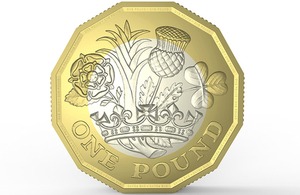 Trèfle, chardon et poireau sur la nouvelle pièce britannique de 1 £