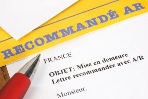 Lettre recommandee mise en deumeure