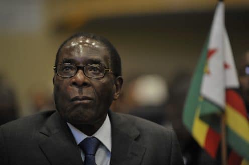 Robert Gabriel Mugabe, president of the Republic of Zimbabwe, sits in the Plenary Hall of the United Nations (UN) building in Addis Ababa, Ethiopia, during the 12th African Union (AU) Summit.