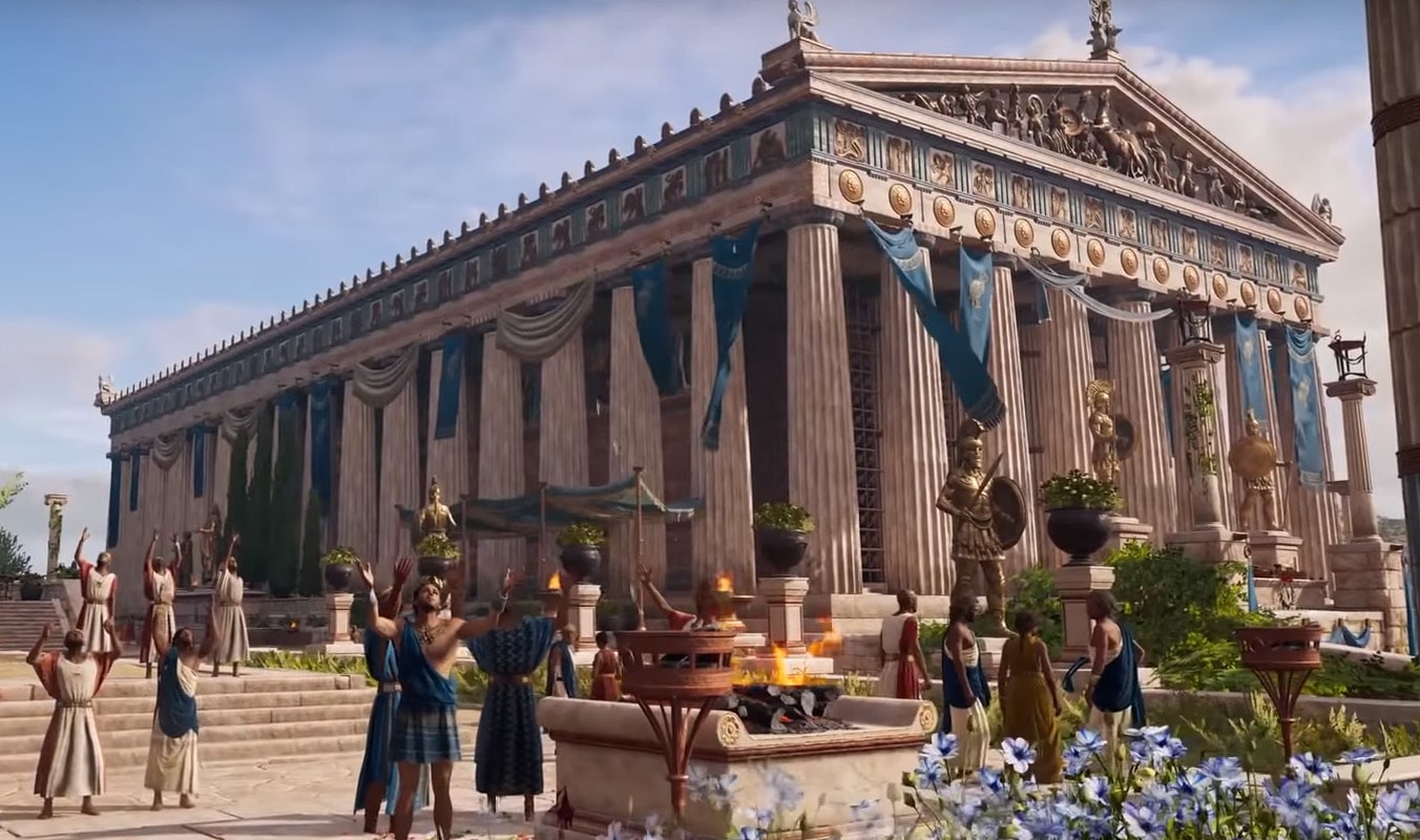 Древний рим одиссея. Парфенон ассасин Крид. Парфенон Одиссея. AC Odyssey Парфенон. Assassin's Creed Odyssey Акрополь.