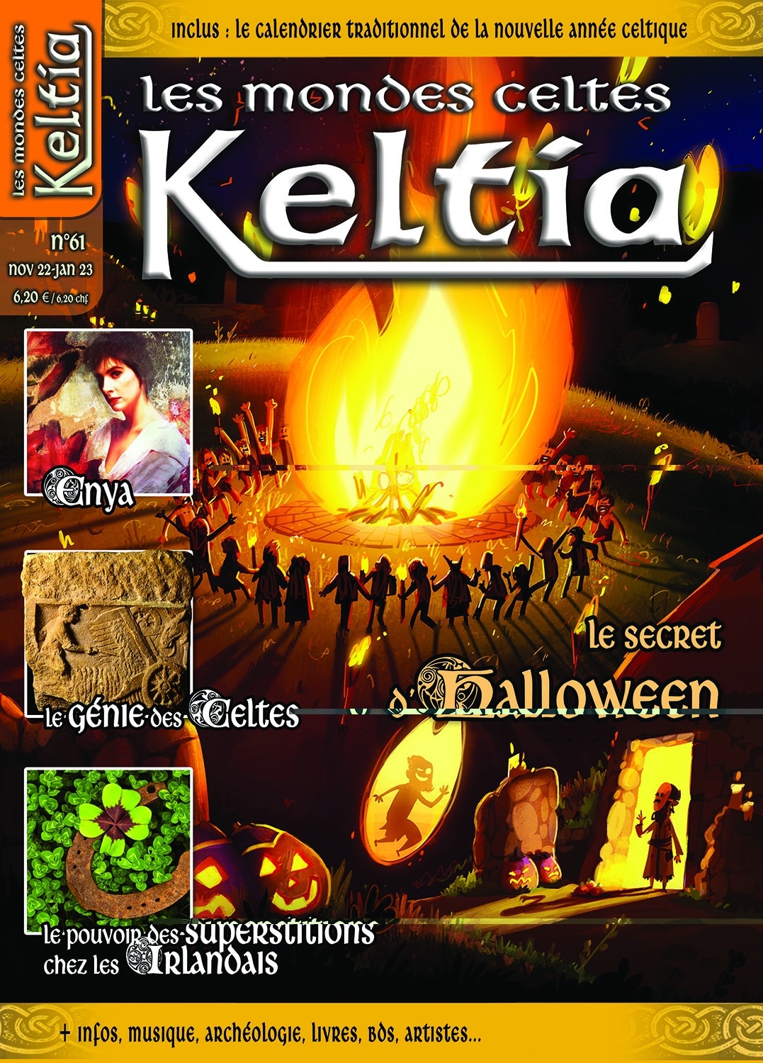 Keltia, les Mondes celtes : le n°60 évoque le secret d'Halloween, Enya, le  génie des Celtes