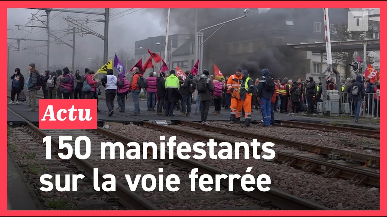 Réforme des retraites : voies ferrées bloquées à Lorient, filtre d'accès à la gare de Brest, blocus du lycée Clémenceau à Nantes